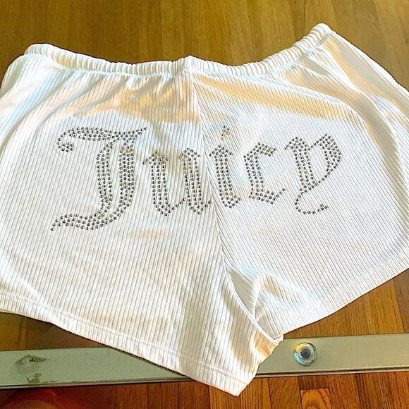 Juicy couture, ribbed, drawstring shorts, studded logo rear size sm - Picture 1 of 4